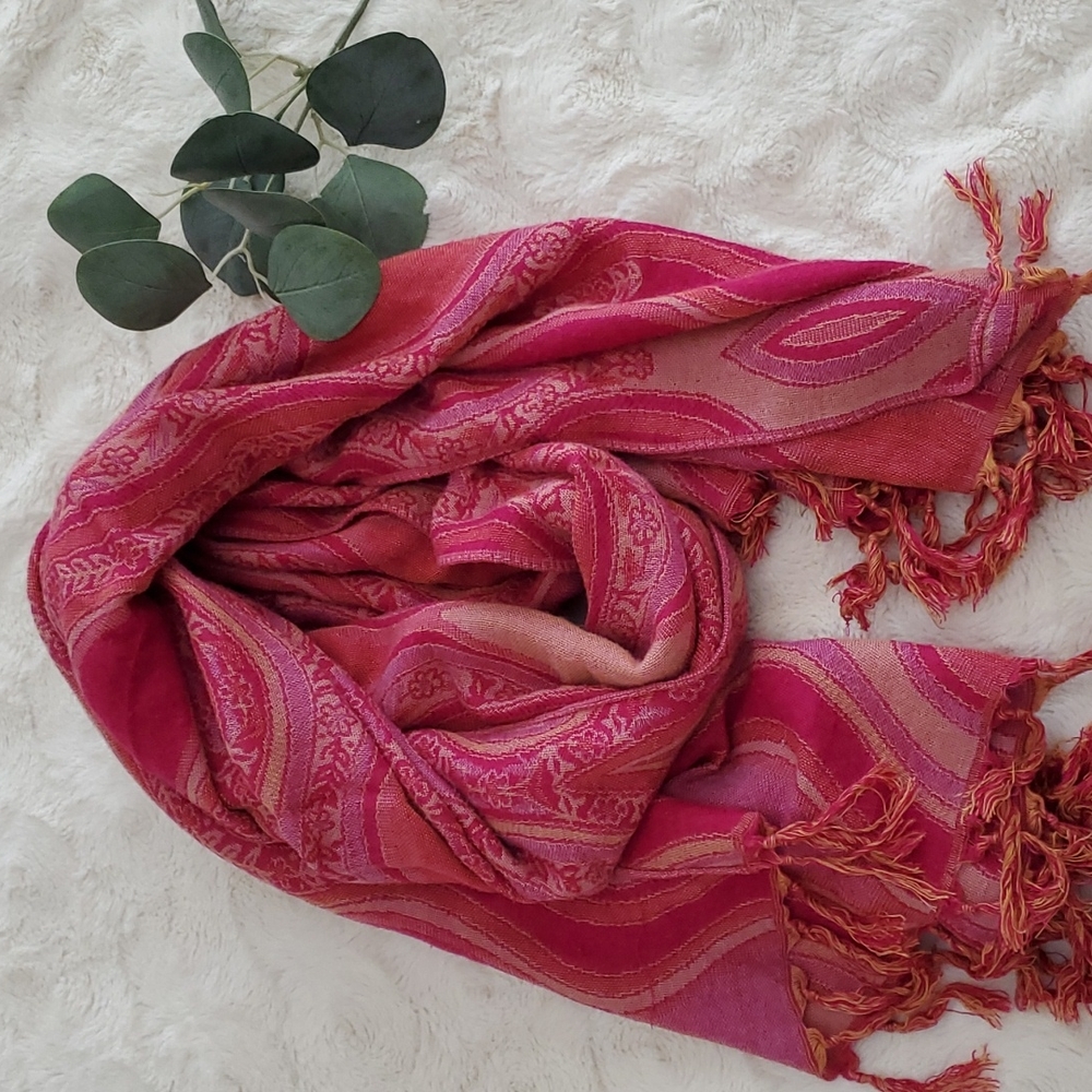 Scarf Set - Red + Pink - Picture 5 of 7